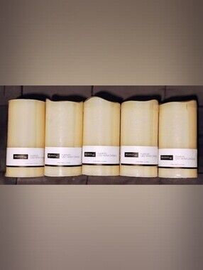5 Ivory Flameless LED Wax Candles